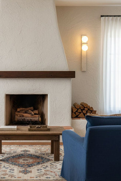 Asymmetrical Travertine Wall Sconce - view 6 | morylighting