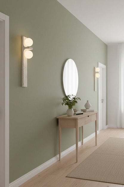 Asymmetrical Travertine Wall Sconce - view 9 | morylighting