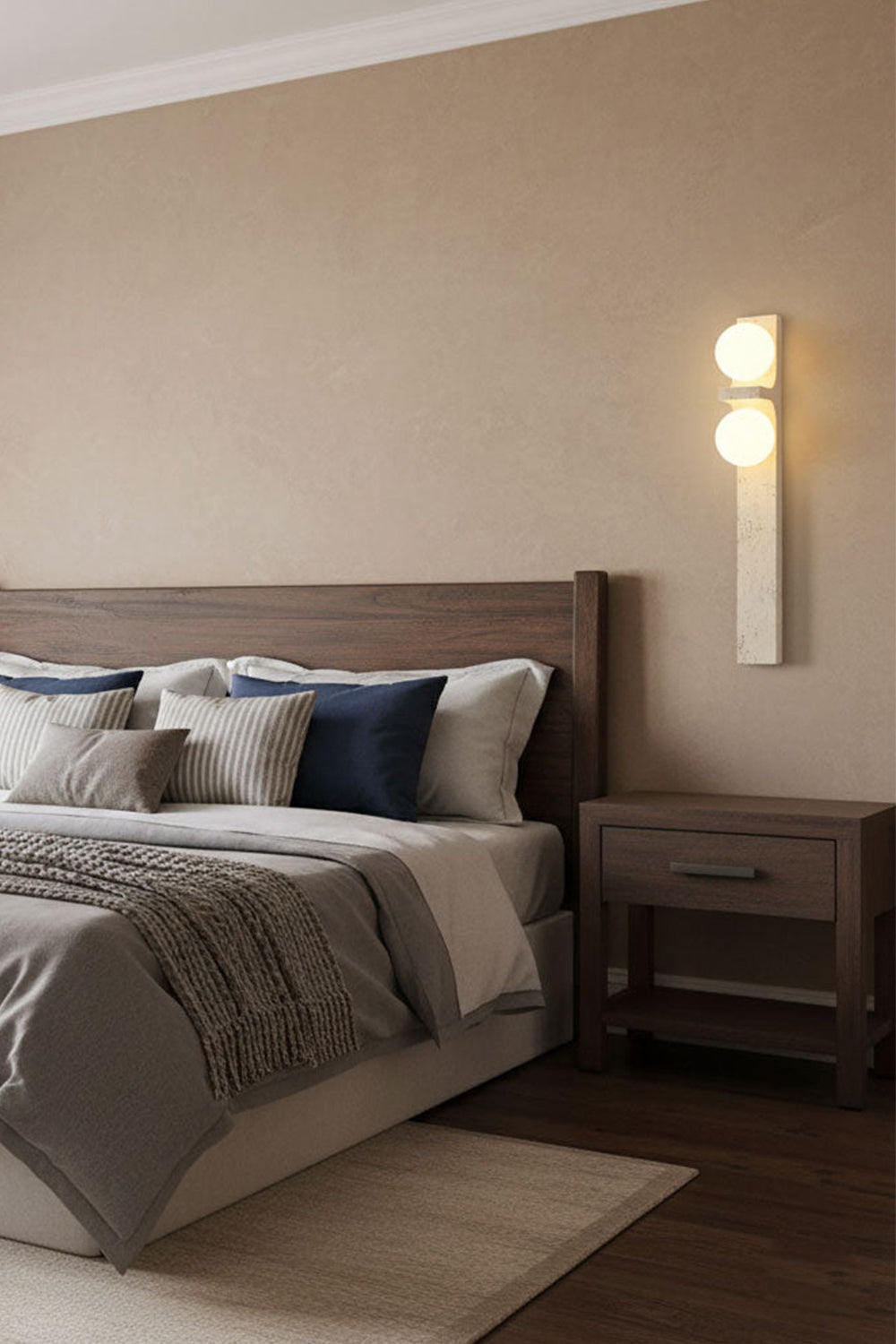 Asymmetrical Travertine Wall Sconce - view 11 | morylighting