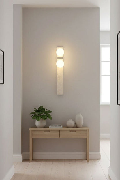 Asymmetrical Travertine Wall Sconce - view 10 | morylighting
