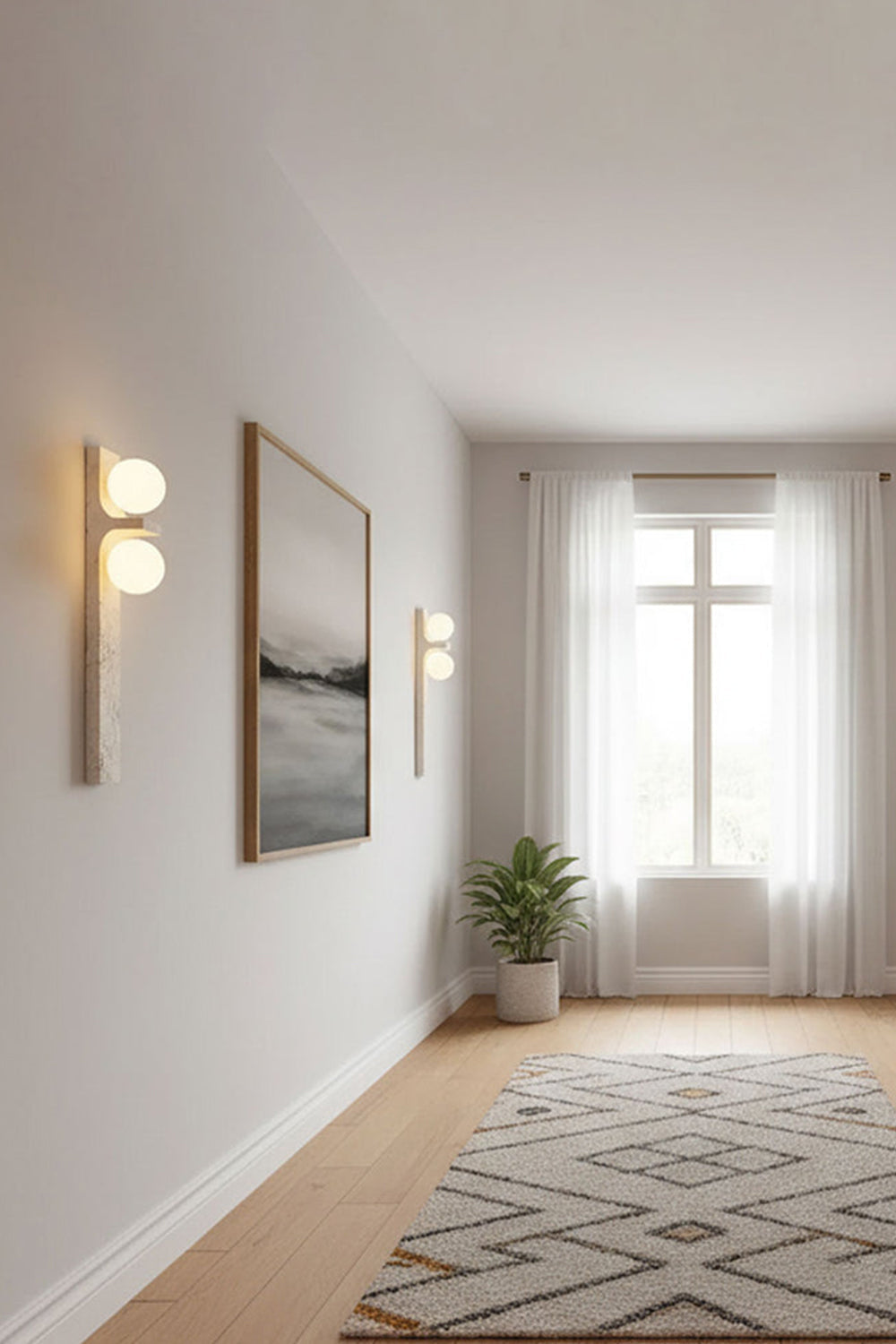 Asymmetrical Travertine Wall Sconce - view 19 | morylighting