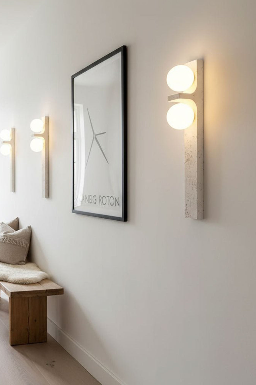 Asymmetrical Travertine Wall Sconce - view 15 | morylighting
