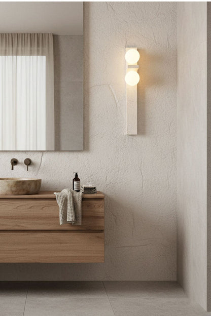 Asymmetrical Travertine Wall Sconce - view 13 | morylighting