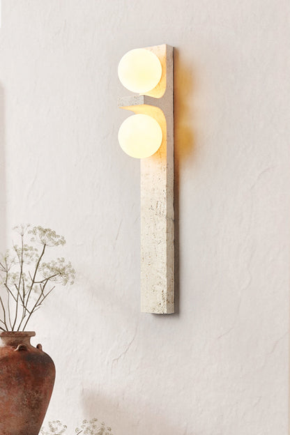 Asymmetrical Travertine Wall Sconce - view 18 | morylighting