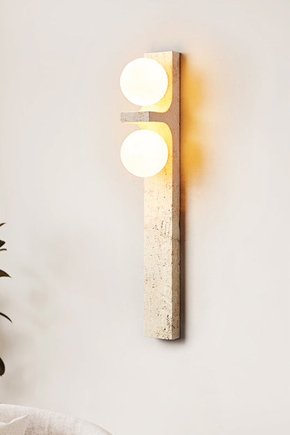 Asymmetrical Travertine Wall Sconce - view 25 | morylighting