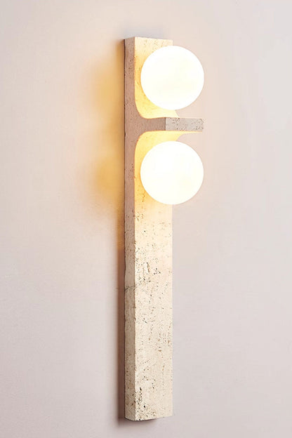 Asymmetrical Travertine Wall Sconce - view 26 | morylighting