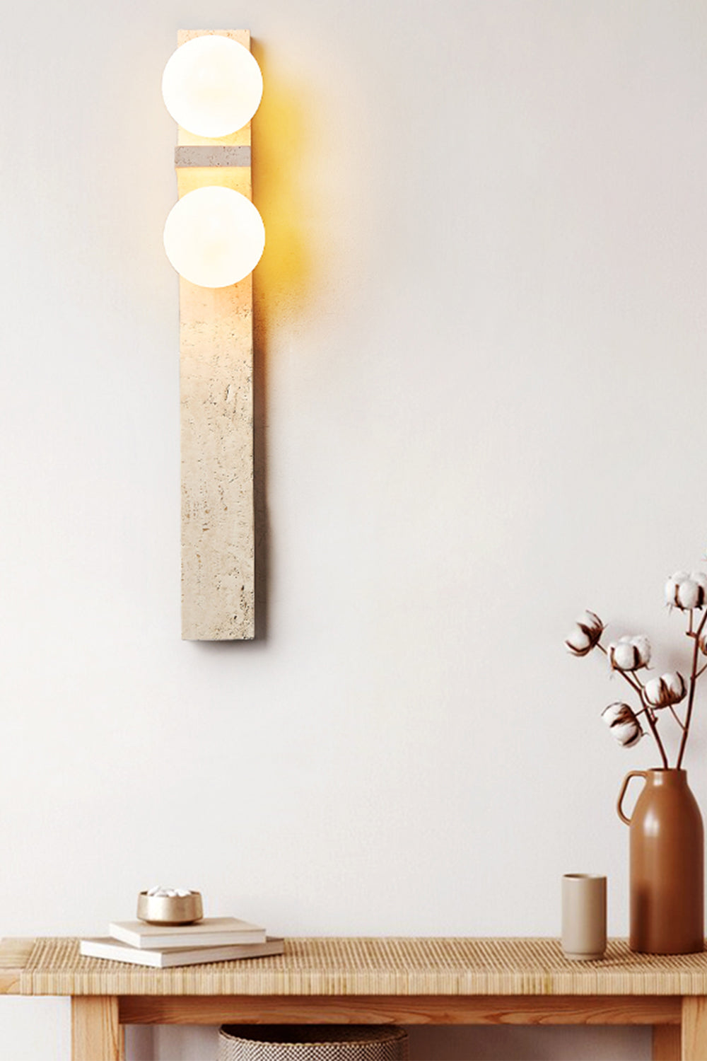 Asymmetrical Travertine Wall Sconce - view 27 | morylighting