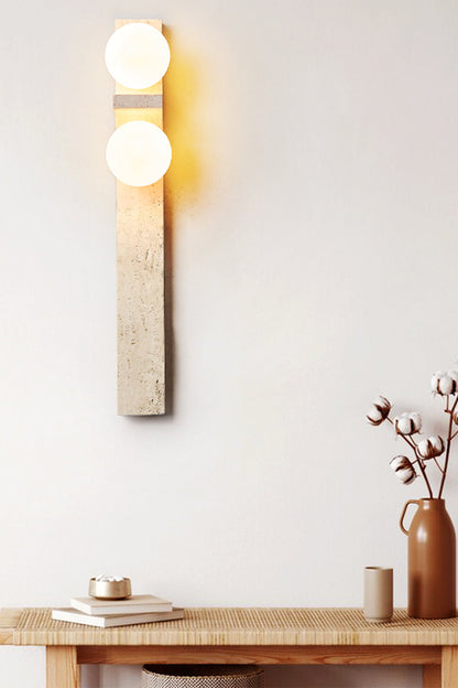Asymmetrical Travertine Wall Sconce - view 27 | morylighting