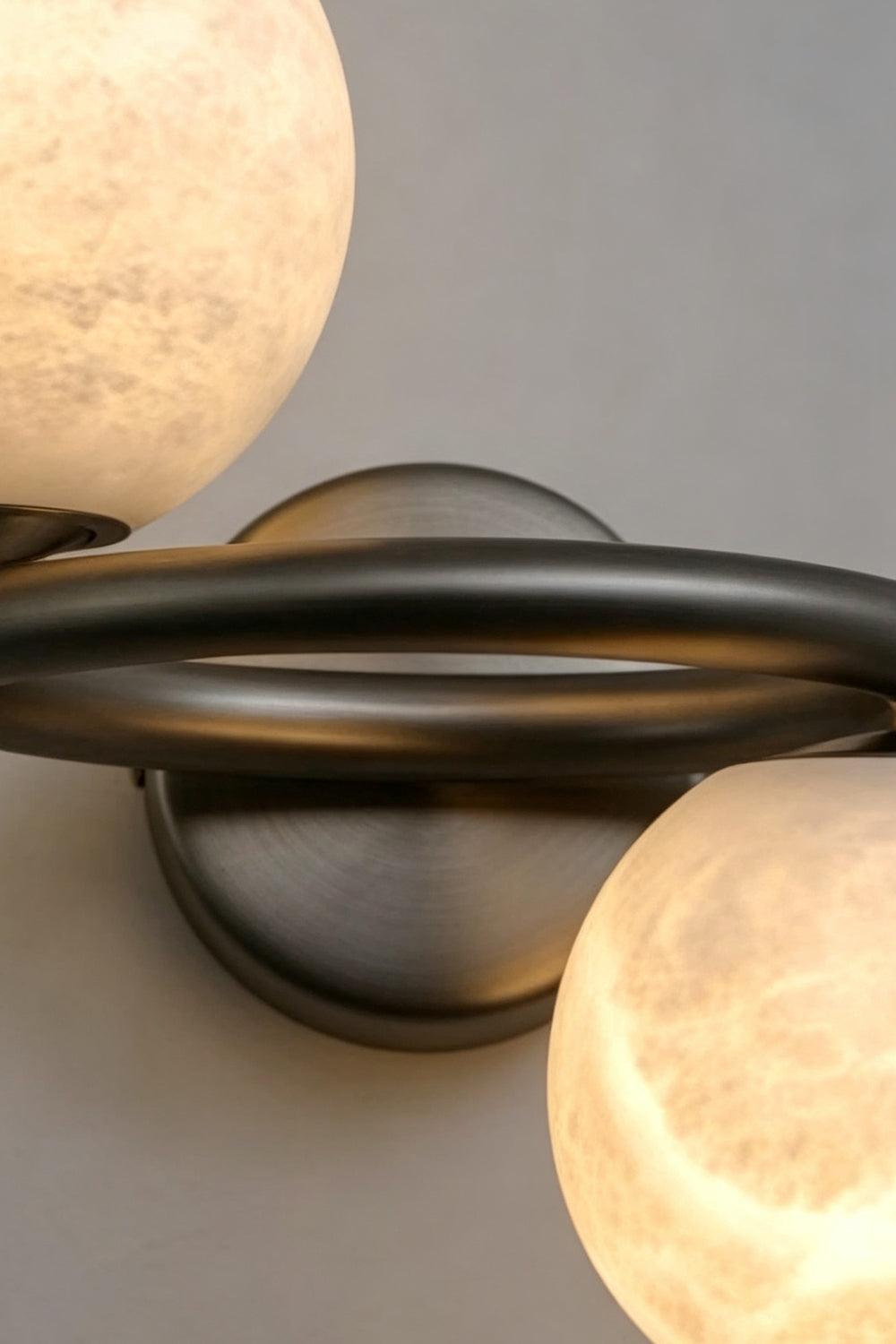 Aura Two-Globe Alabaster Wall Sconce - view 3 | morylighting