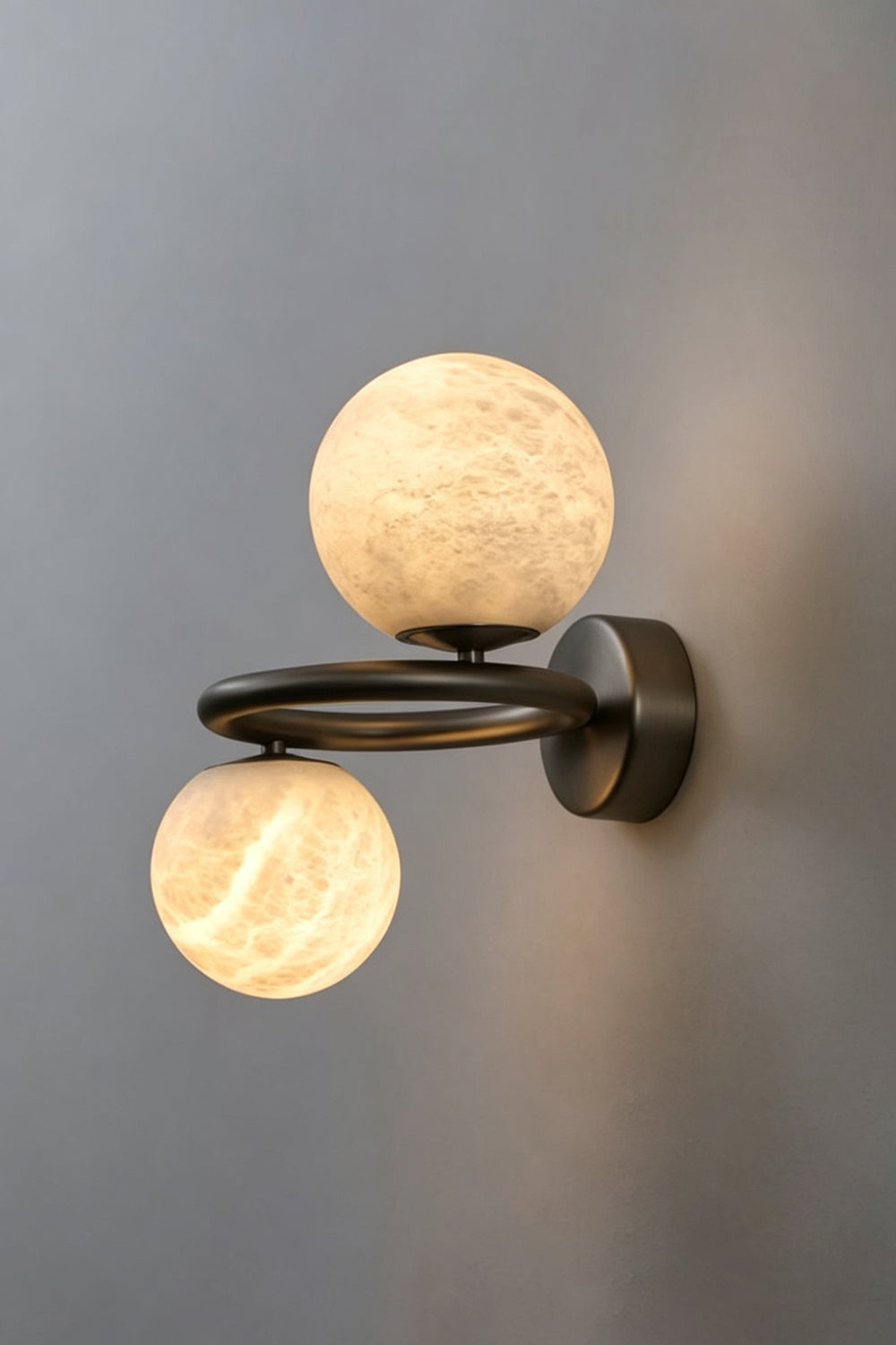 Aura Two-Globe Alabaster Wall Sconce | morylighting