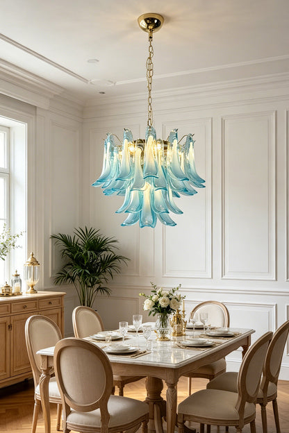 Azurea Petal Glass Chandelier for Dining Room | Samu  Lamp