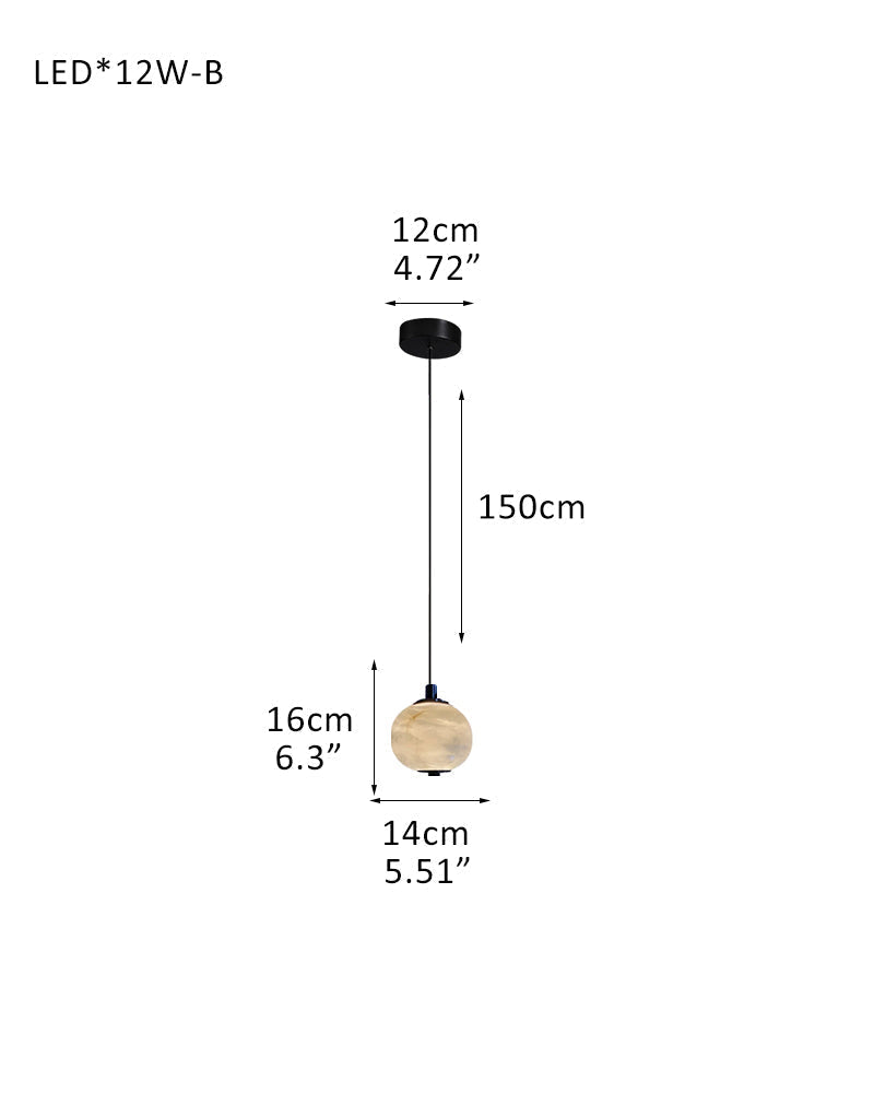 Modern Linear White Alabaster Solid Ball Thread Synthetic Shade Hanging Light for Dining