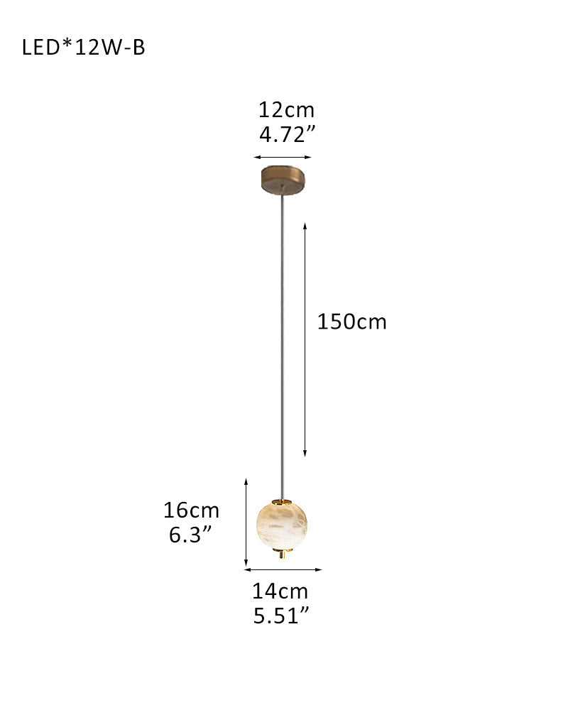 Modern Linear White Alabaster Solid Ball Thread Synthetic Shade Hanging Light for Dining