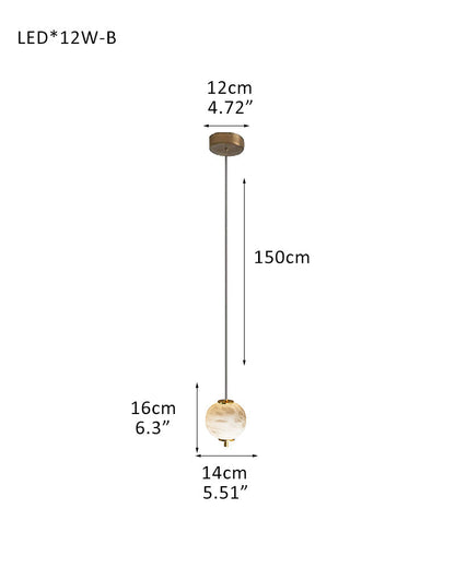 Modern Linear White Alabaster Solid Ball Thread Synthetic Shade Hanging Light for Dining
