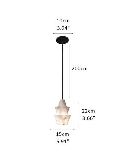 Brianna Alabaster Dining Table Pendant Modern Stacked Conical Pendant Light