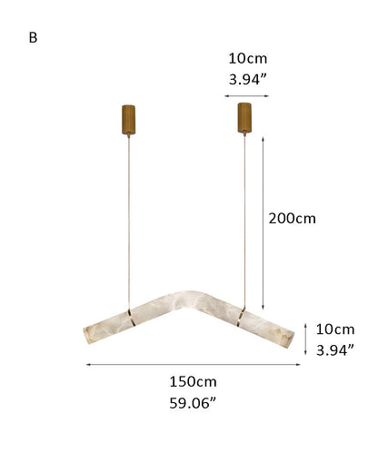 Minimalist Long Cord Ceiling Pendant Alabaster Lighting