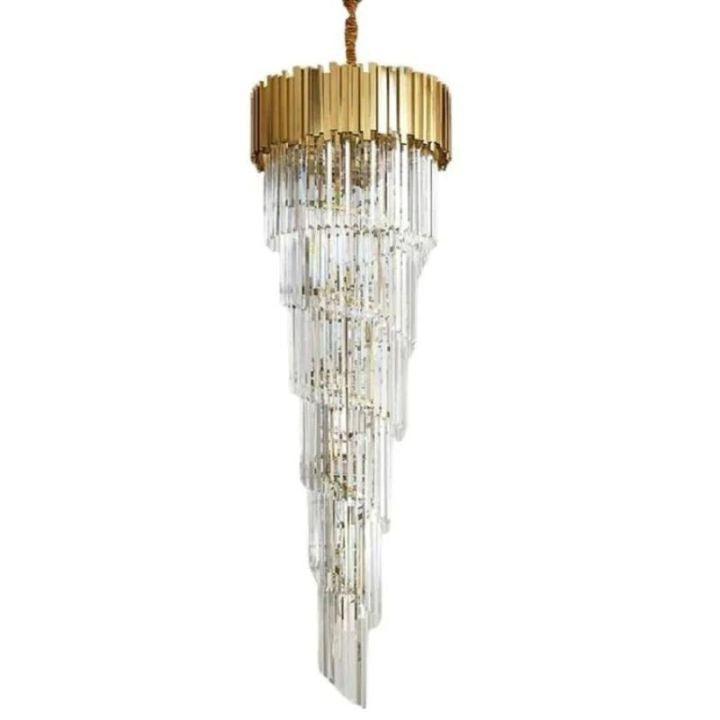 Bahay 2-Story Crystal Round Chandelier - morylighting