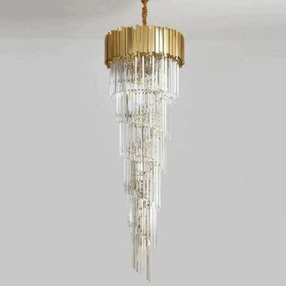 Bahay 2-Story Crystal Round Chandelier - morylighting