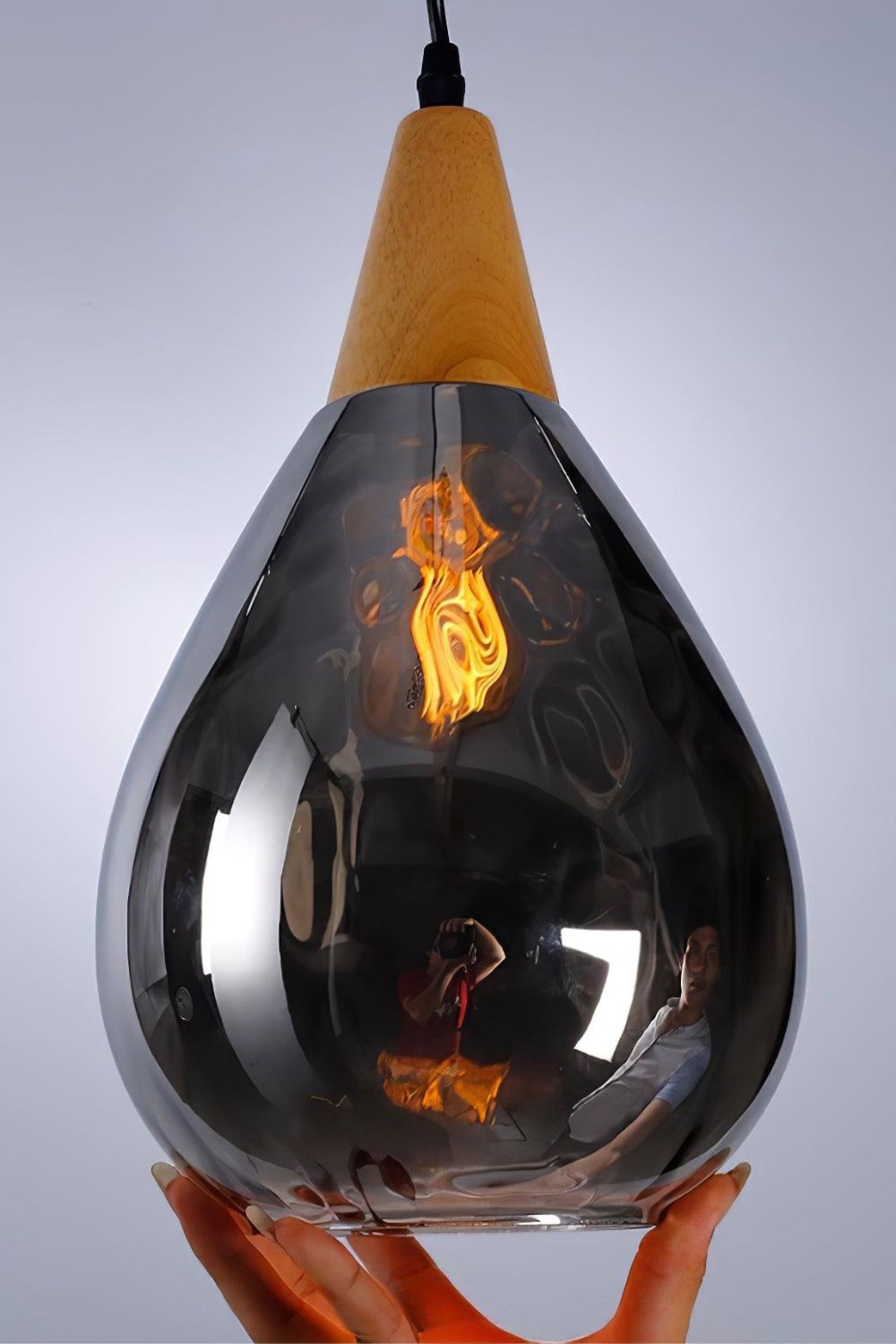 Besnier Rippled Glass Pendant Light - view 11 | morylighting