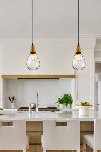 Besnier Rippled Glass Pendant Light - view 8 | morylighting