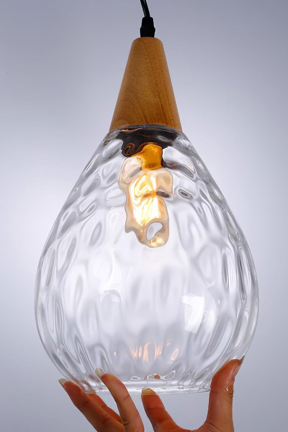 Besnier Rippled Glass Pendant Light - view 12 | morylighting