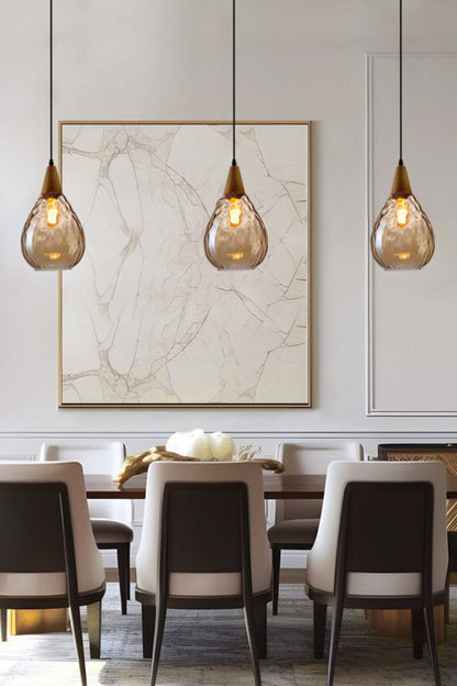Besnier Rippled Glass Pendant Light - view 2 | morylighting