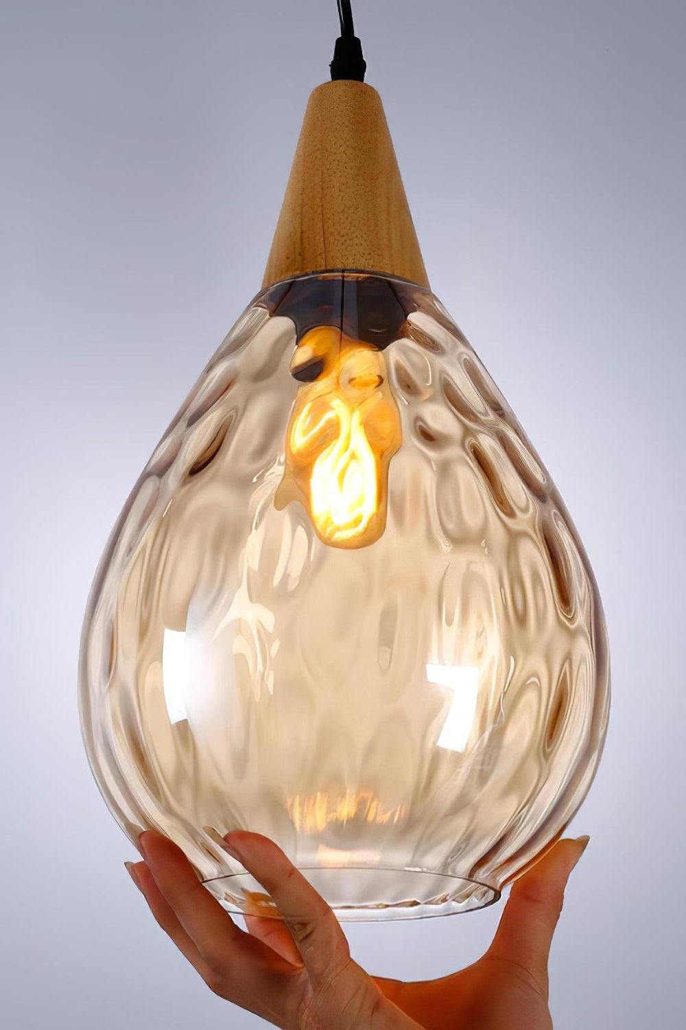 Besnier Rippled Glass Pendant Light - view 13 | morylighting