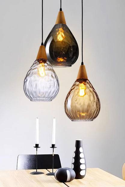 Besnier Rippled Glass Pendant Light - view 4 | morylighting
