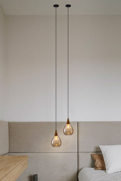 Besnier Rippled Glass Pendant Light - view 7 | morylighting