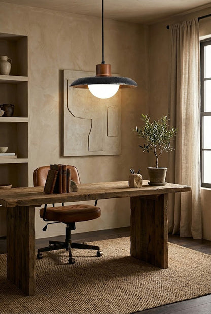 Black Travertine Dome Pendant Light - view 8 | morylighting