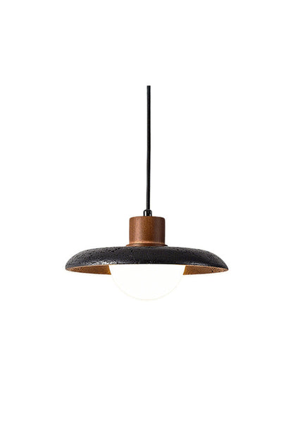 Black Travertine Dome Pendant Light | morylighting