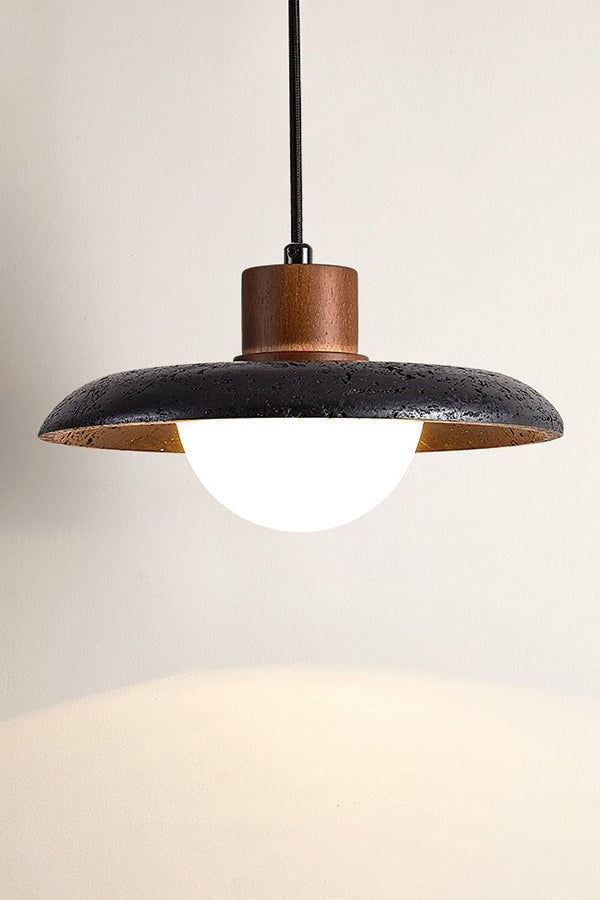 Black Travertine Dome Pendant Light - view 12 | morylighting