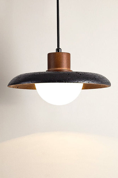 Black Travertine Dome Pendant Light - view 12 | morylighting