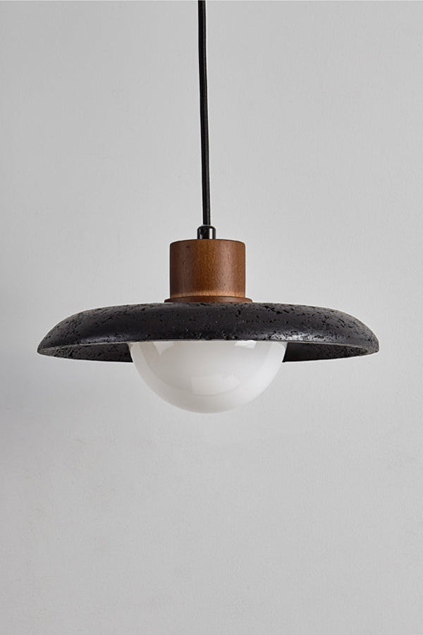 Black Travertine Dome Pendant Light - view 14 | morylighting