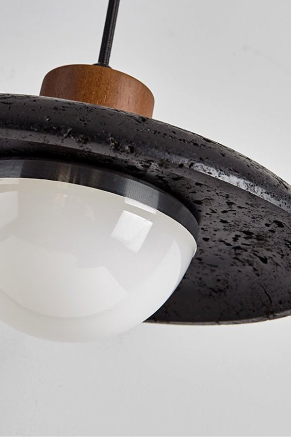 Black Travertine Dome Pendant Light - view 16 | morylighting