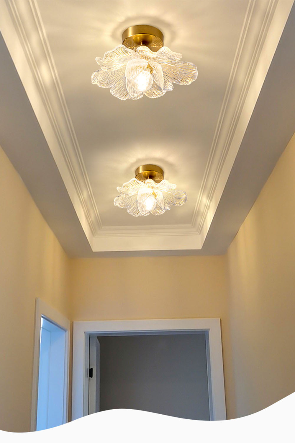 Blooming Glass Flower Ceiling Lamp - view 3 | morylighting
