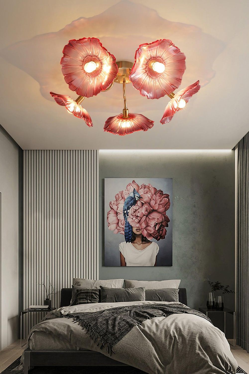 Blossom Petal Glass Ceiling Lamp - view 3 | morylighting