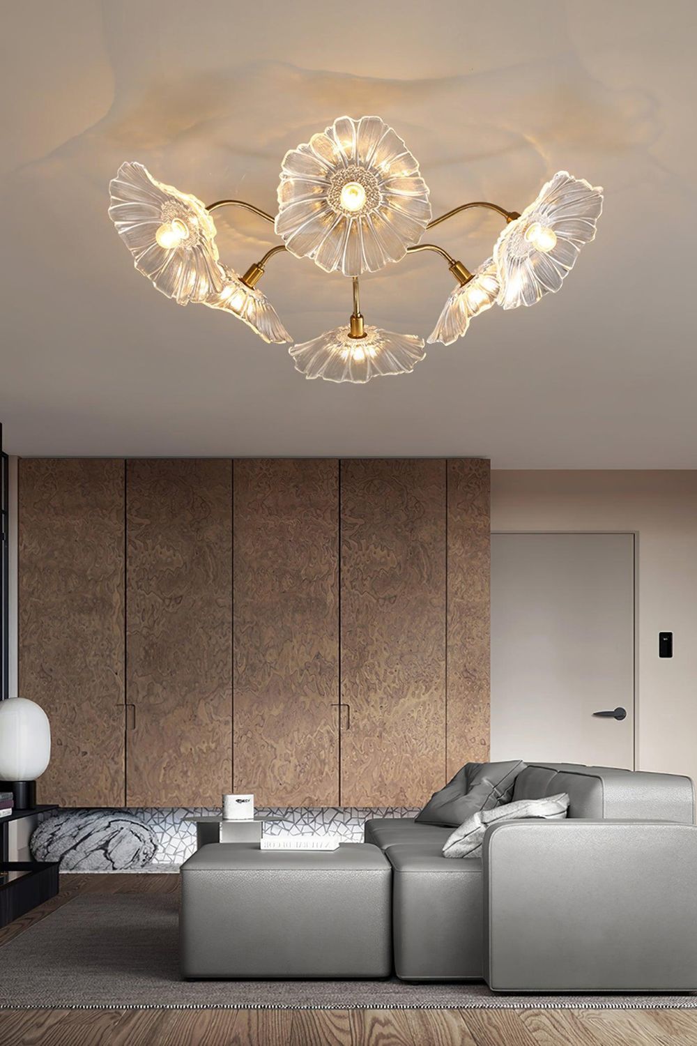 Blossom Petal Glass Ceiling Lamp - view 4 | morylighting