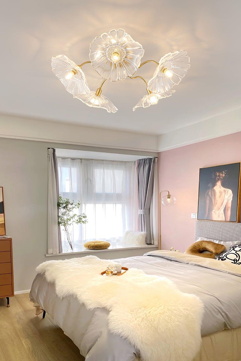 Blossom Petal Glass Ceiling Lamp - view 5 | morylighting
