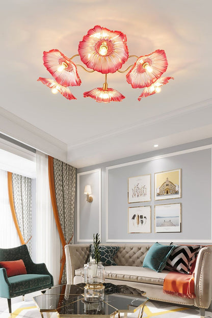 Blossom Petal Glass Ceiling Lamp - view 7 | morylighting