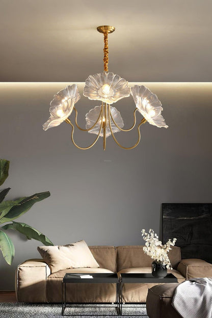 Blossom Petal Glass Chandelier - view 6 | morylighting