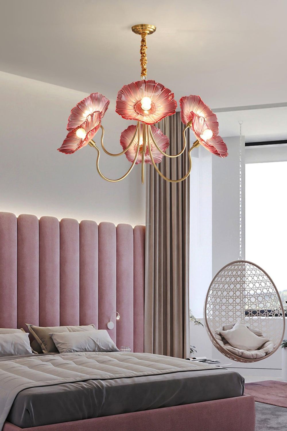 Blossom Petal Glass Chandelier - view 2 | morylighting