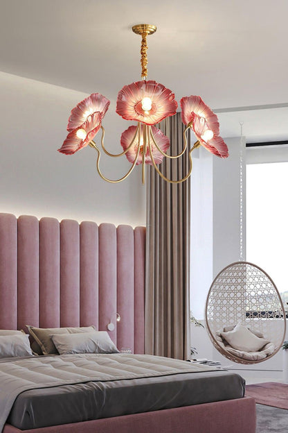 Blossom Petal Glass Chandelier - view 2 | morylighting