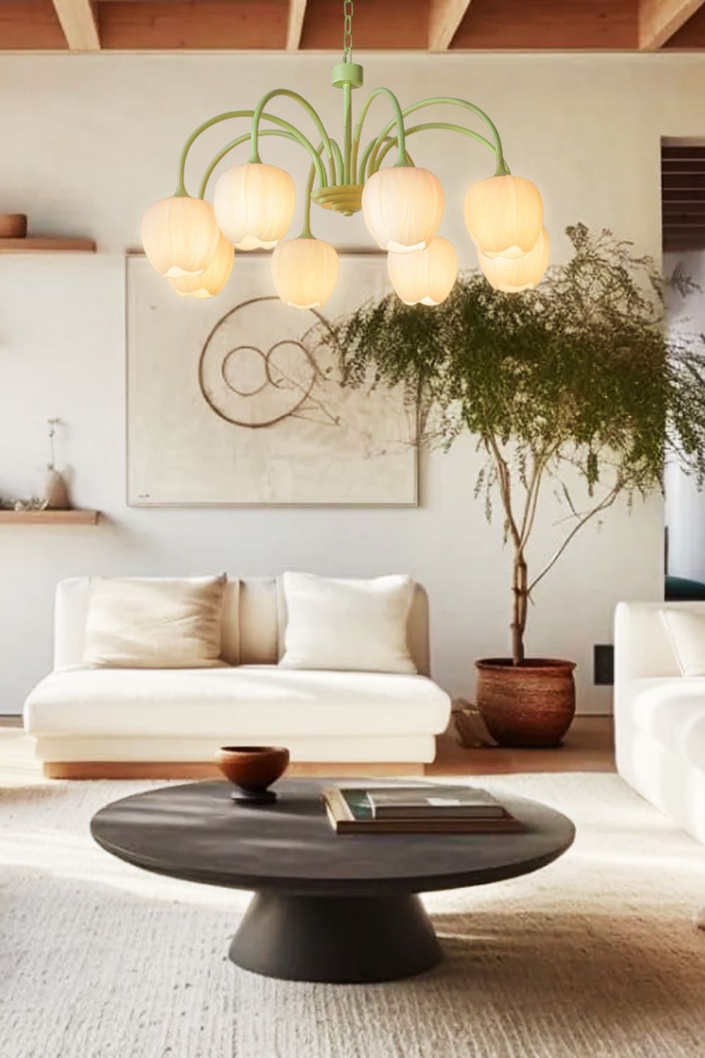 Blossom Tulip Matcha Chandelier - view 6 | morylighting