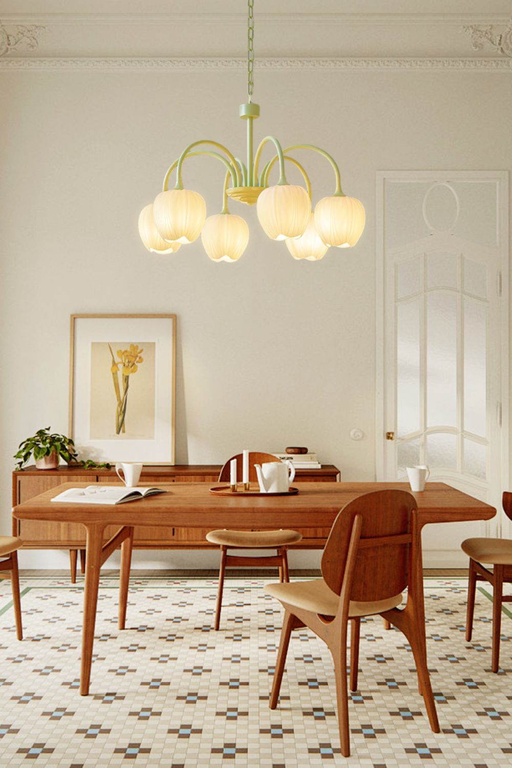Blossom Tulip Matcha Chandelier - view 8 | morylighting