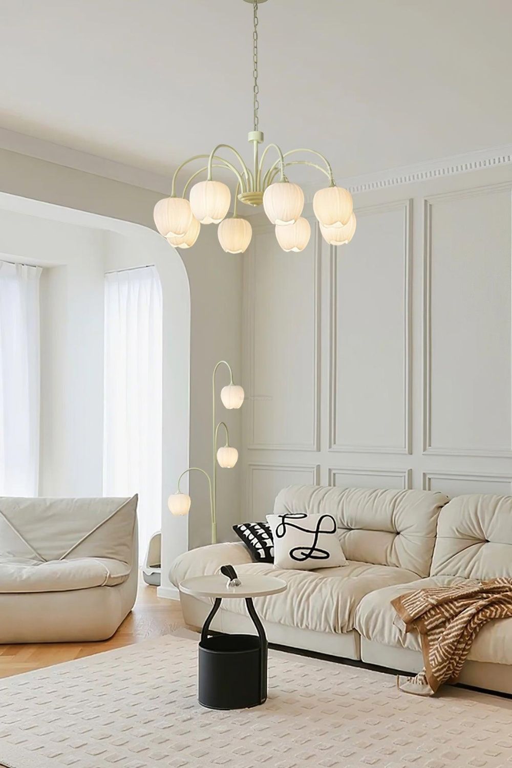 Blossom Tulip Matcha Chandelier - view 4 | morylighting
