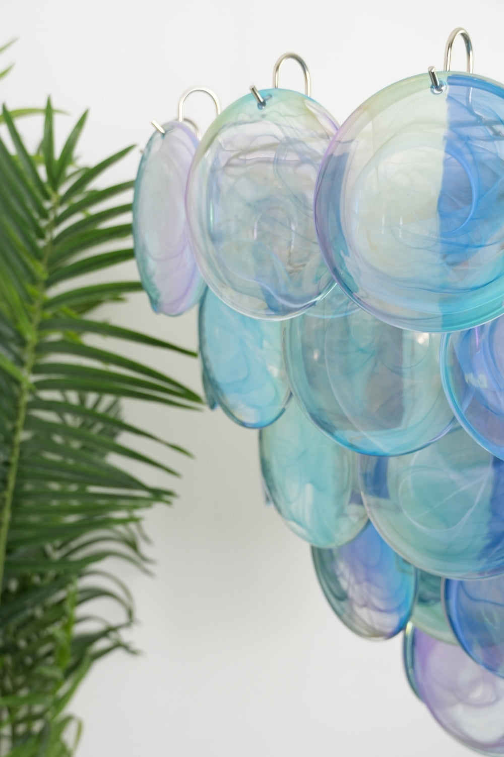 Blue Glass High Quality Art Iridescent Chandelier - view 8 | morylighting