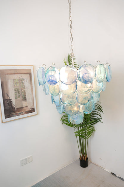 Blue Glass High Quality Art Iridescent Chandelier - view 7 | morylighting