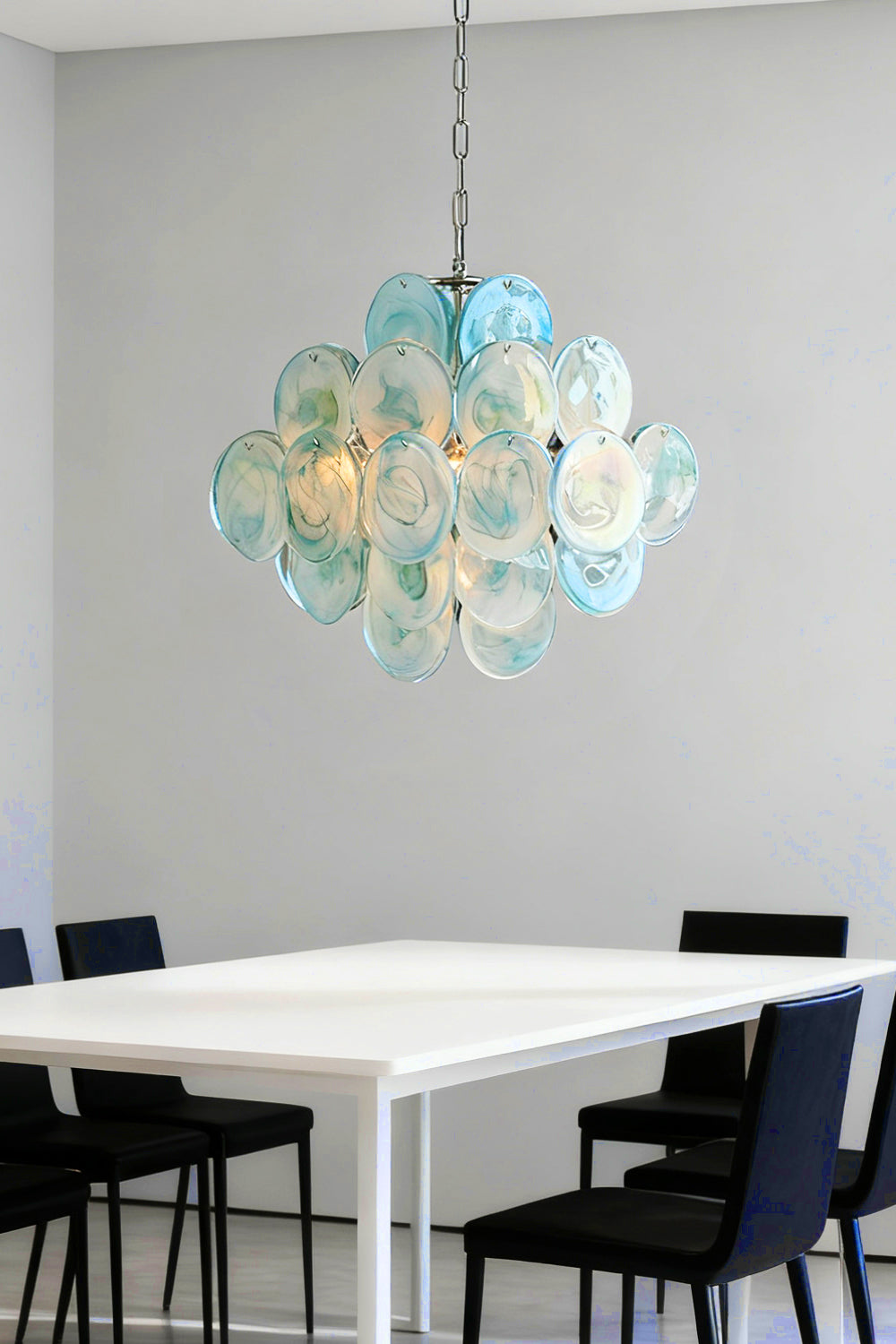 Blue Art Disk Chandelier - view 4 | morylighting