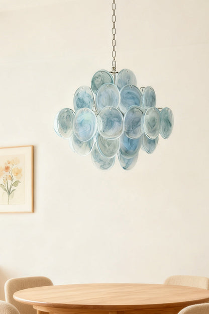 Blue Art Disk Chandelier - view 7 | morylighting